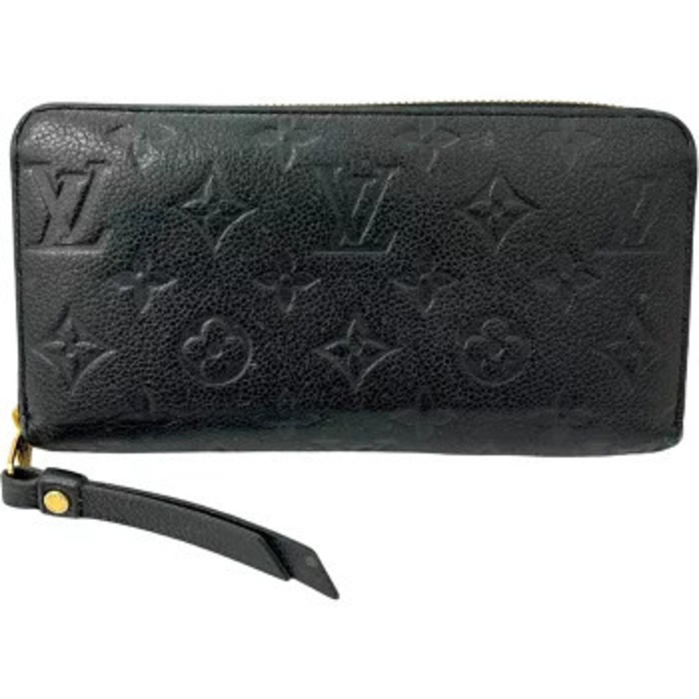 LOUIS VUITTON Zippy Wallet Noir Black Monogram Empreinte Round Zipper Long Black